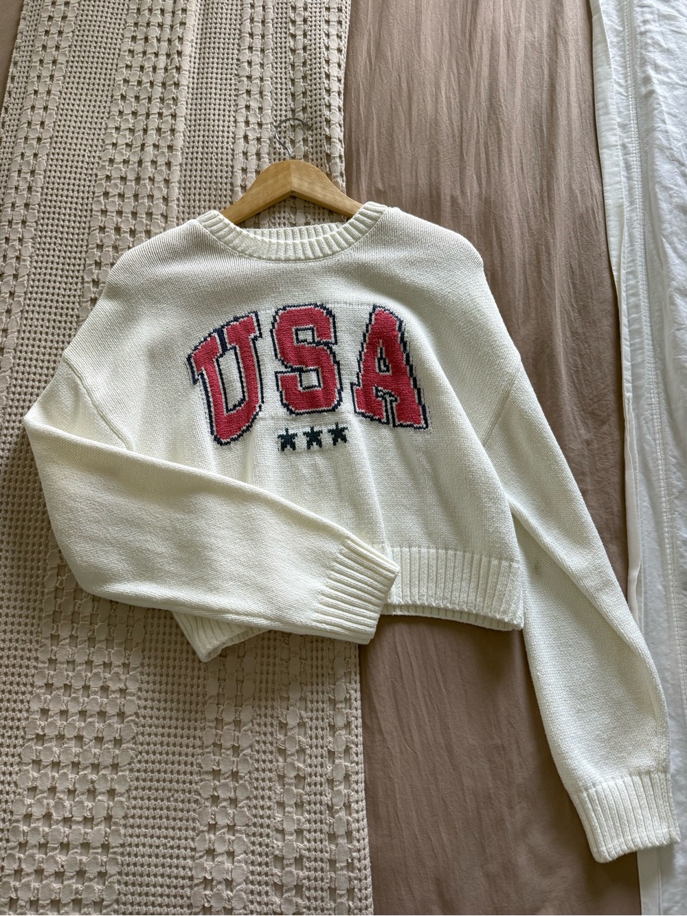 NEW Grayson Threads USA Crop Sweater Size M